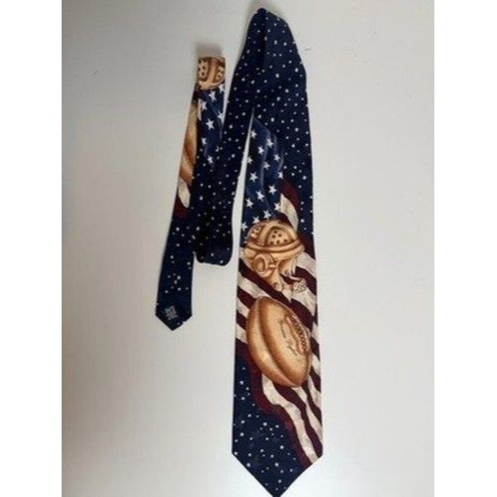 Van Heusen Genuine Pigskin Americana Series Vintage Football Circa 1935 Tie Y2K